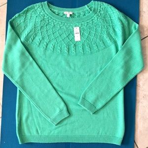 NWT Talbots 100% cotton cable knit sweater